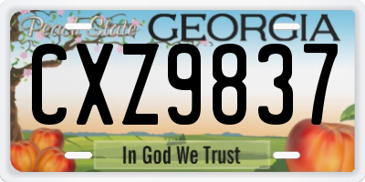 GA license plate CXZ9837