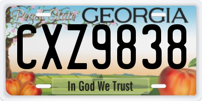 GA license plate CXZ9838