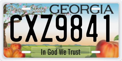 GA license plate CXZ9841