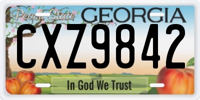 GA license plate CXZ9842