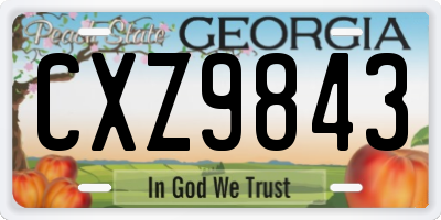 GA license plate CXZ9843