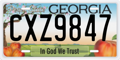 GA license plate CXZ9847