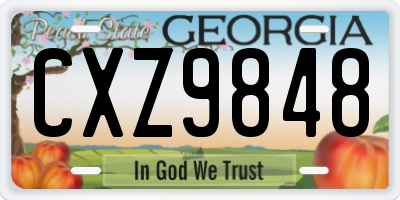 GA license plate CXZ9848