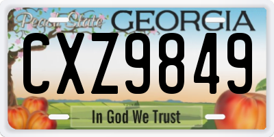 GA license plate CXZ9849