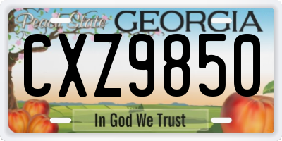 GA license plate CXZ9850