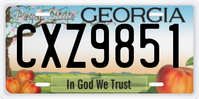 GA license plate CXZ9851