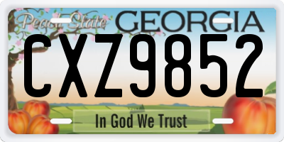 GA license plate CXZ9852