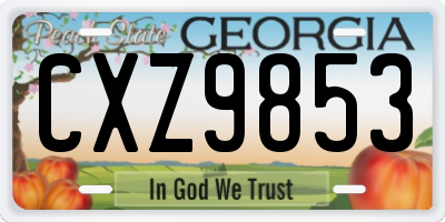 GA license plate CXZ9853