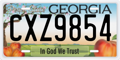 GA license plate CXZ9854