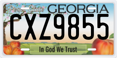 GA license plate CXZ9855