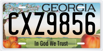 GA license plate CXZ9856
