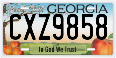 GA license plate CXZ9858