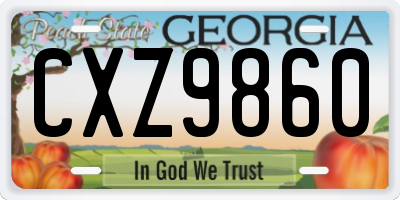 GA license plate CXZ9860