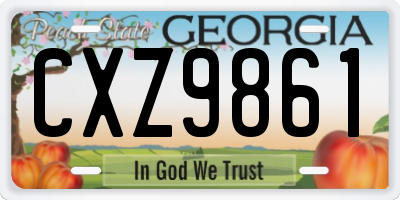 GA license plate CXZ9861