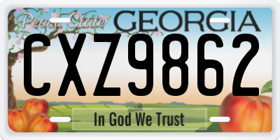 GA license plate CXZ9862