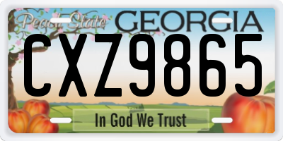 GA license plate CXZ9865