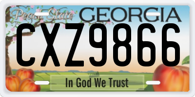 GA license plate CXZ9866