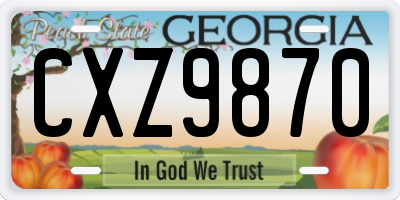 GA license plate CXZ9870