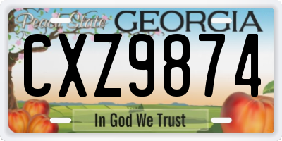 GA license plate CXZ9874