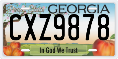 GA license plate CXZ9878