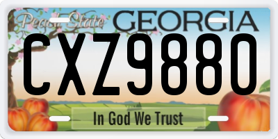 GA license plate CXZ9880