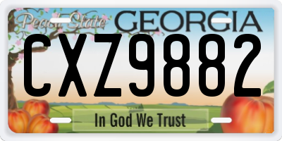 GA license plate CXZ9882