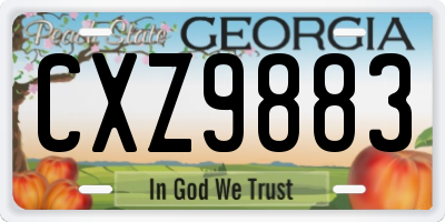 GA license plate CXZ9883