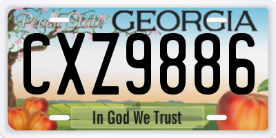 GA license plate CXZ9886