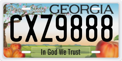 GA license plate CXZ9888