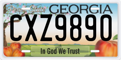 GA license plate CXZ9890