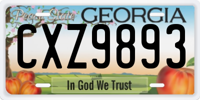GA license plate CXZ9893