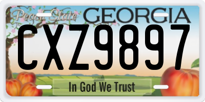 GA license plate CXZ9897