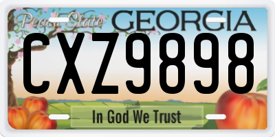 GA license plate CXZ9898