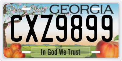 GA license plate CXZ9899