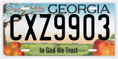 GA license plate CXZ9903