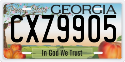 GA license plate CXZ9905