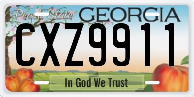GA license plate CXZ9911