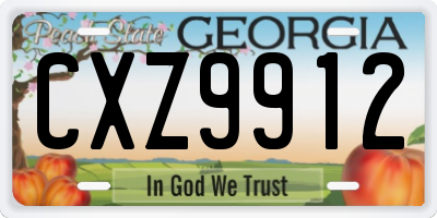 GA license plate CXZ9912