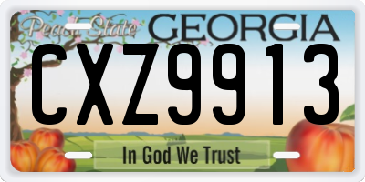 GA license plate CXZ9913