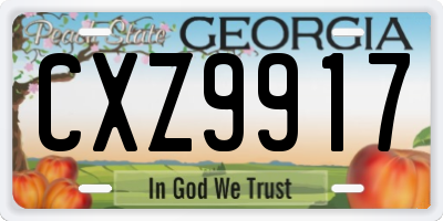 GA license plate CXZ9917