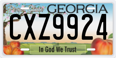 GA license plate CXZ9924