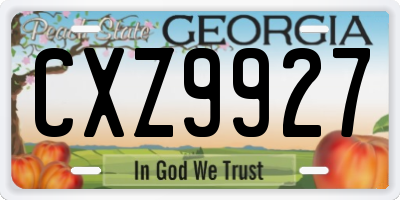 GA license plate CXZ9927