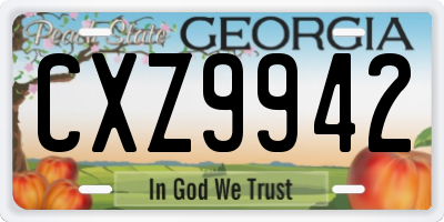 GA license plate CXZ9942
