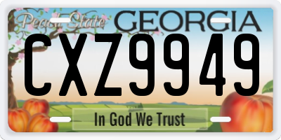 GA license plate CXZ9949