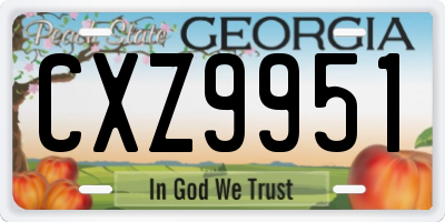 GA license plate CXZ9951