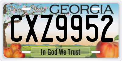 GA license plate CXZ9952