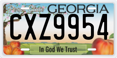 GA license plate CXZ9954