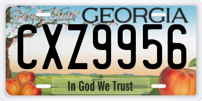 GA license plate CXZ9956