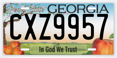 GA license plate CXZ9957