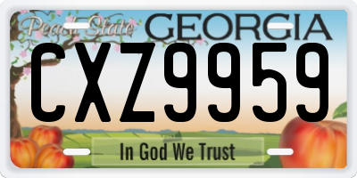 GA license plate CXZ9959